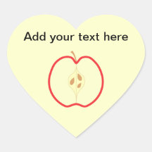 Red Apple Half, on cream background. Stickers
