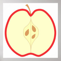 Red Apple Half. Print