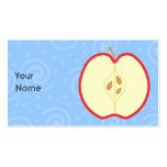 Red Apple Half. Swirl Pattern Background. Business Card