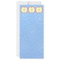 Red Apple Half. Swirl Pattern Background. Rack Card