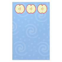 Red Apple Half. Swirl Pattern Background. Stationery Paper