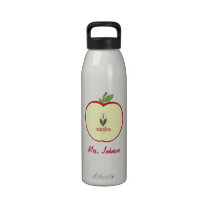 Red Apple Half Teacher Water Bottle water bottles