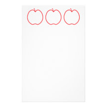 Red Apple Outline. Custom Stationery