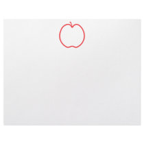 Red Apple Outline, on white background. Custom Letterhead
