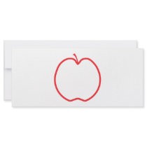Red Apple Outline, on white background. Rack Card
