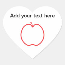Red Apple Outline, on white background. Stickers