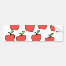 Red Apple Pattern. Bumper Sticker
