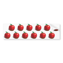 Red Apple Pattern bumper stickers
