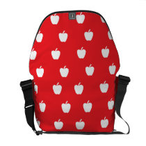Red apple pattern messenger bags