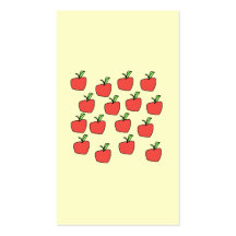 Red apple pattern, on cream. business card templates