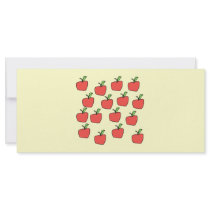 Red apple pattern, on cream. rack cards
