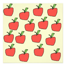 Red Apple Pattern. Personalized Invitation
