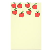 Red Apple Pattern. Stationery Design