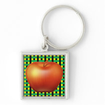 Red Apple Plaid keychains
