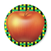 Red Apple Plaid magnets by JuJuGarden Red Apple Plaid magnets