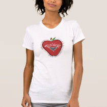 Red Apple Polka Dot Heart Teacher T Shirt t-shirts