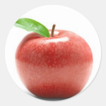 Red Apple Round Stickers