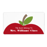 Red Apple Teacher Bookplate For Classroom Shipping Labels