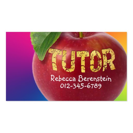 Red Apple Tutor Red Blue Business Card (front side)