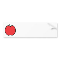 Red Apple with a Black Outline. Bumper Sticker