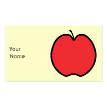 Red Apple with a Black Outline. Business Card Templates