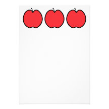 Red Apple with a Black Outline. Custom Announcement