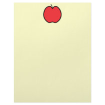 Red Apple with a Black Outline. Customized Letterhead