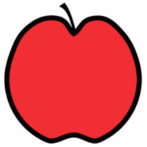 Red Apple with a Black Outline. Cut Out