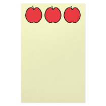 Red Apple with a Black Outline. Customized Stationery