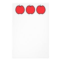 Red Apple with a Black Outline. Stationery