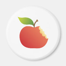 Red apple with bite refrigerator magnet