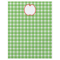 Red Apple. With Green and White Check Background. Personalized Flyer