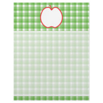 Red Apple. With Green and White Check Background. Letterhead