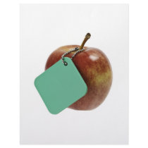 Red apple with green tag customized letterhead