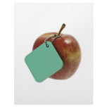 Red apple with green tag customized letterhead