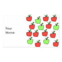 Red Apples and Green Apples Pattern. Business Card Templates