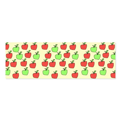 Red Apples and Green Apples, Pattern, on Cream. Business Card (front side)