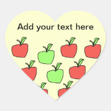 Red Apples and Green Apples, Pattern, on Cream. Stickers