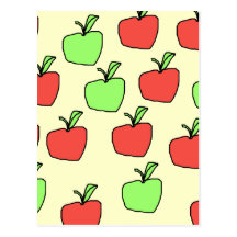 Red Apples and Green Apples Pattern. Post Cards