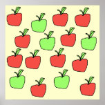 Red Apples and Green Apples, Pattern. Print
