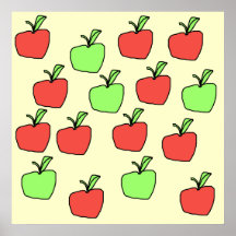 Red Apples and Green Apples, Pattern. Print