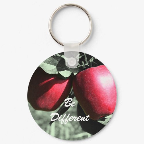 Red Apples Be Different Motivational Keychain keychain