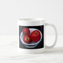 RED APPLES IN OIL PASTEL ART COFFEE MUGS