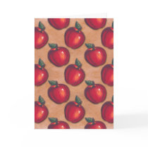 Red Apples on Brown Card