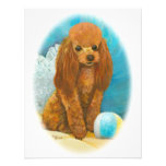 Red Apricot Poodle with Ball Personalized Invite