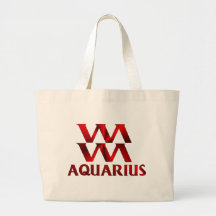 Red Aquarius Horoscope Symbol Tote Bag