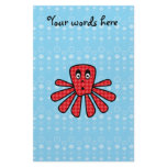 Red argyle octopus on blue bubbles stationery design