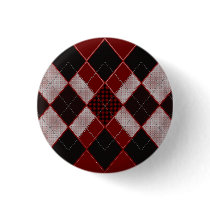 Red Argyle Pin buttons