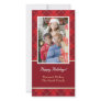 Red argyle single photo picture card