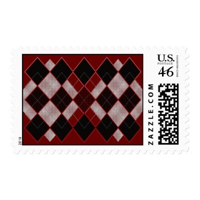 Red Argyle Stamp by beastaish